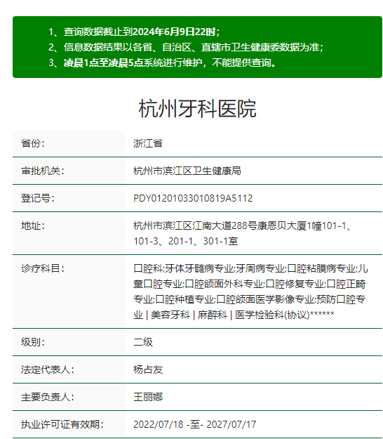 杭州牙科医院滨江院区是私立的