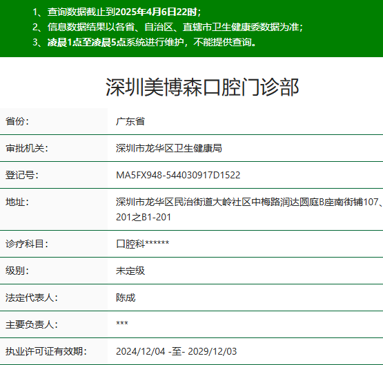 深圳美博森口腔資質(zhì)